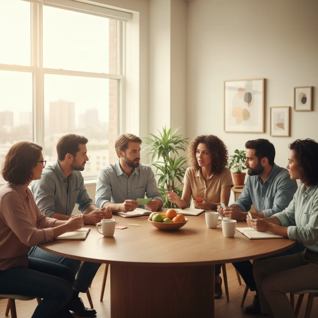 Team members building psychological safety through icebreaker activities