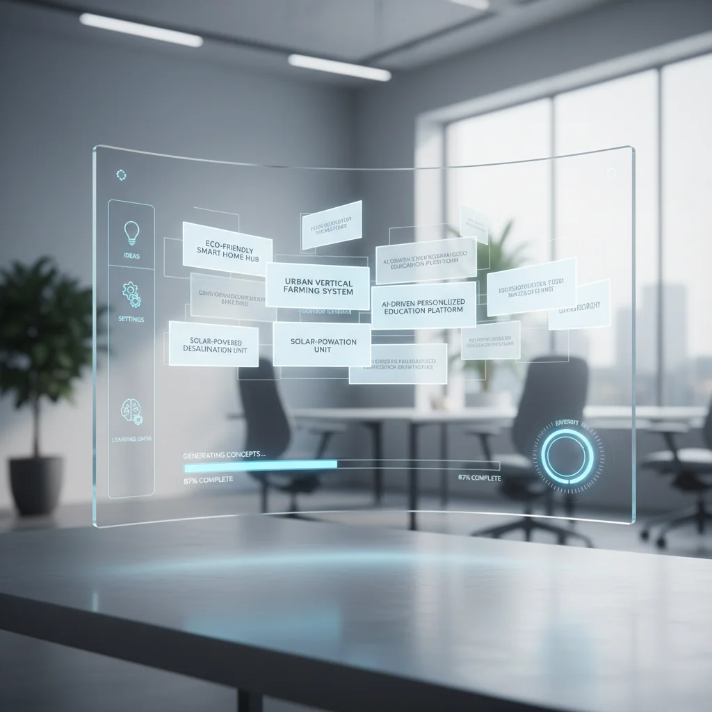 AI-powered generator interface with statement cards shuffling